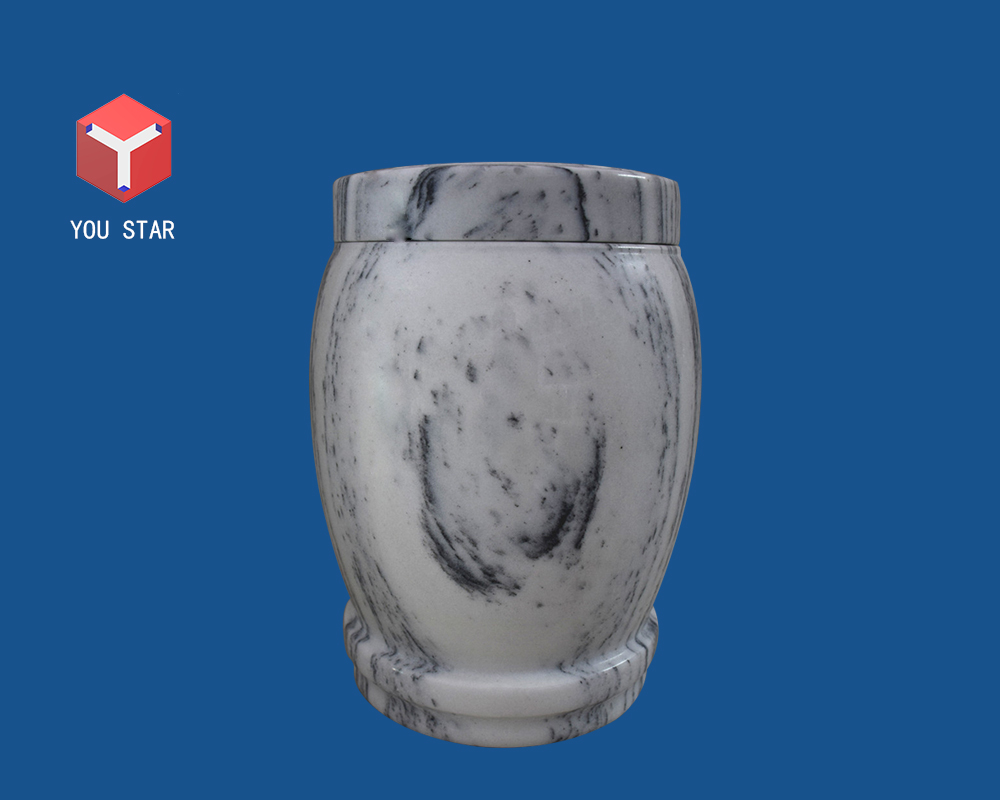 white marble  furneral urns